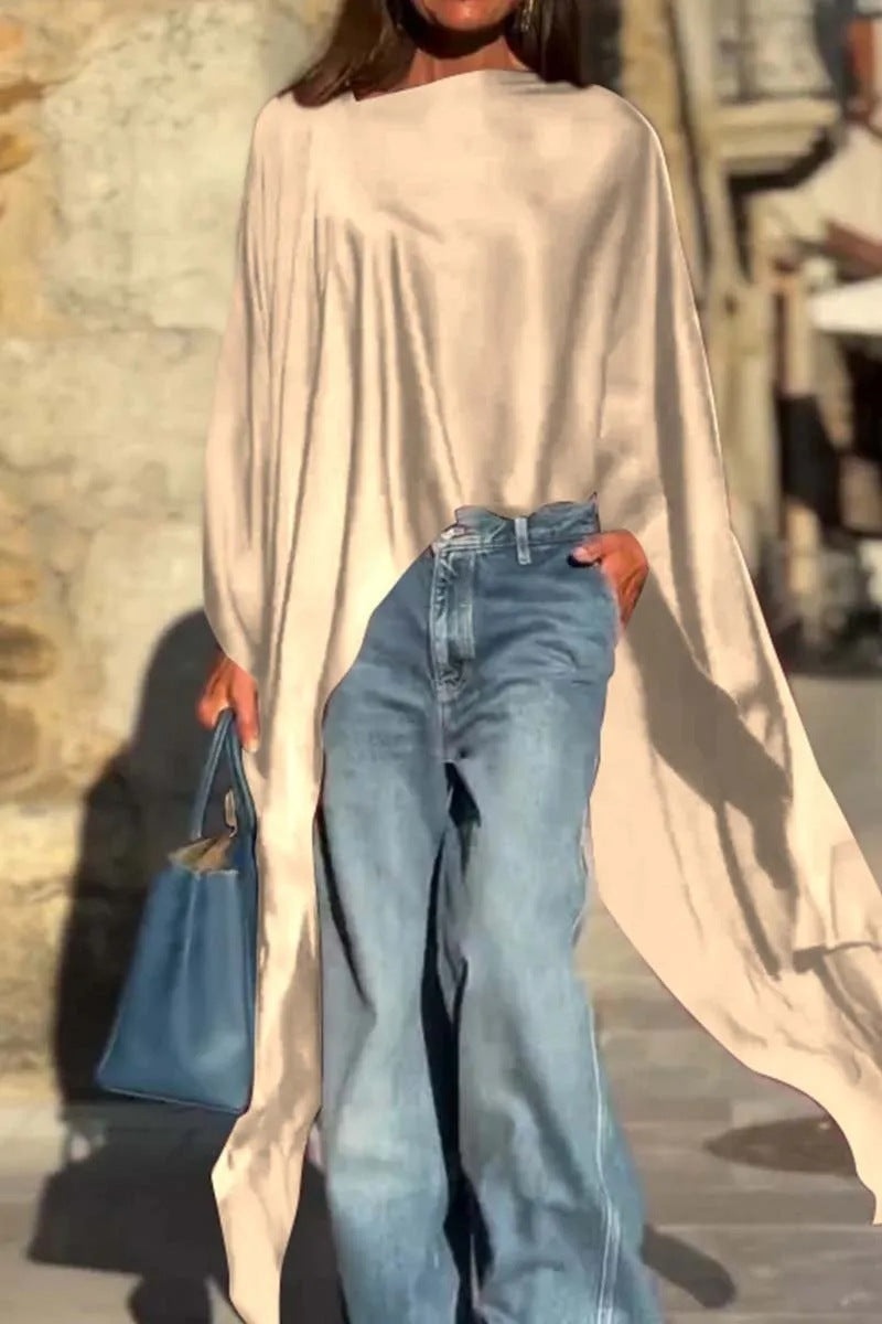Damen Oversized-Oberteil Fließender Schnitt Norvielle