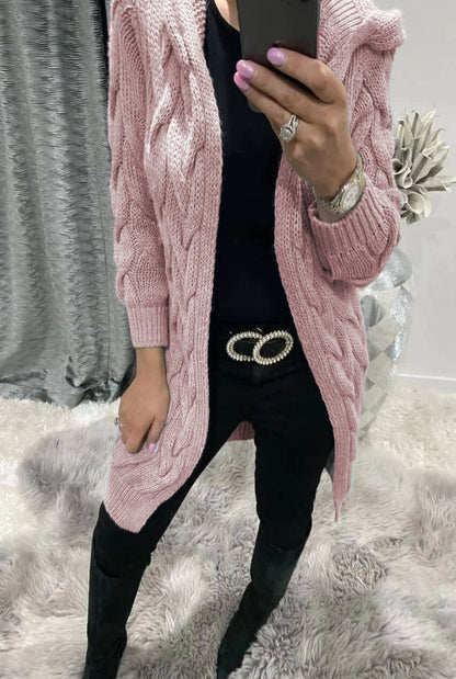 Damen Grobstrick-Cardigan mit Zopfmuster und Taschen Norvielle