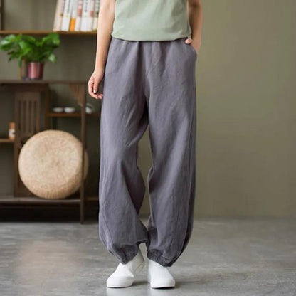 Damen Bequeme Luftpants Elastischer Bund Norvielle