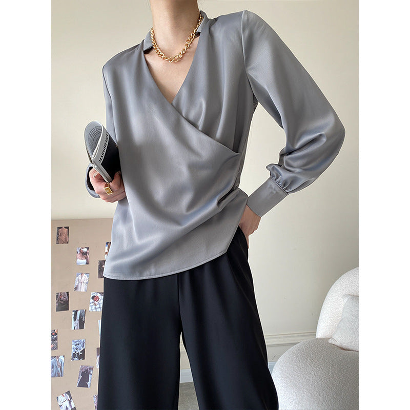 Damen Wickeloberteil V-Ausschnitt Elegantes Norvielle - Norvielle