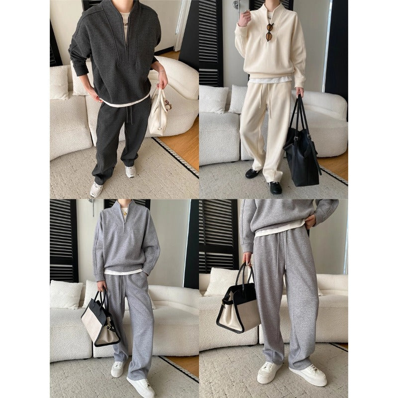 Damen Freizeitanzug mit Kapuzenpullover und weiten Hosen Norvielle