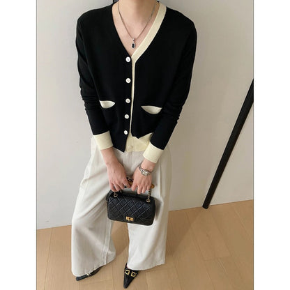 Damen Strickjacke V-Ausschnitt mit Taschen Norvielle - Norvielle
