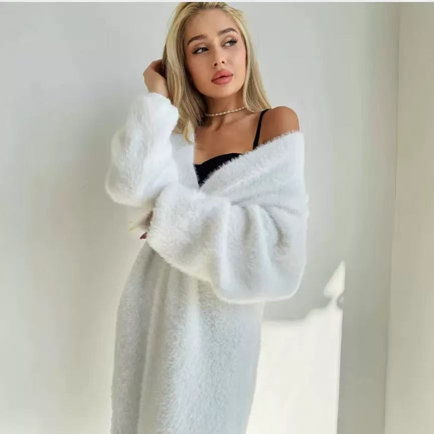 Damen Flauschiger Langcardigan Weich Norvielle - Norvielle