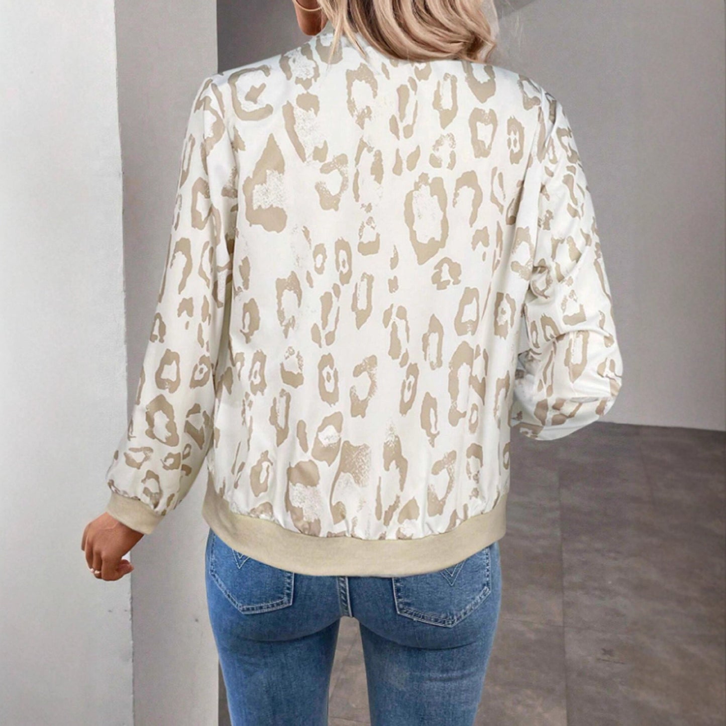 Damen Bomberjacke Leopardenmuster Norvielle