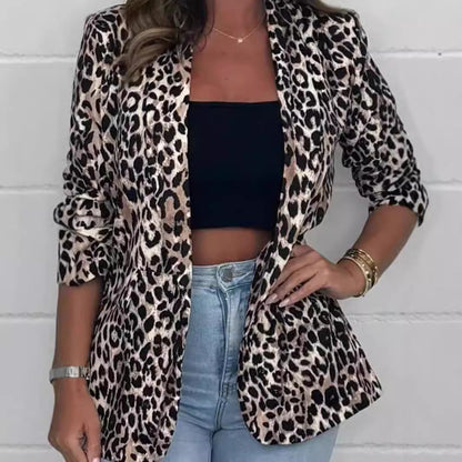 Damen Leoprint Blazer Tailliert Norvielle
