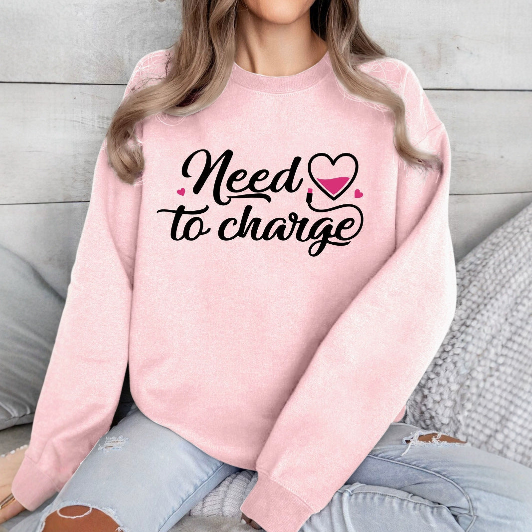 Damen Sweatshirt Herzspruch Lässig Norvielle