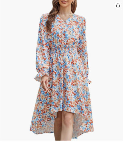 Damen Blumenmusterkleid