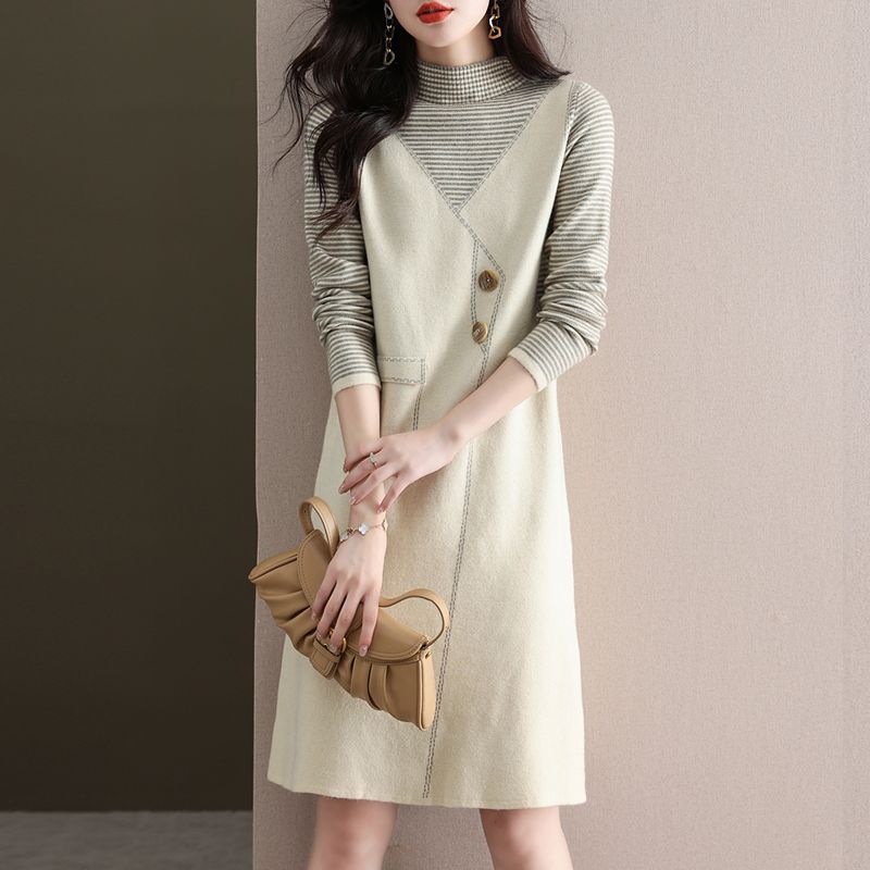 Damen Wickelkleid mit seitlicher Knopfleiste Norvielle