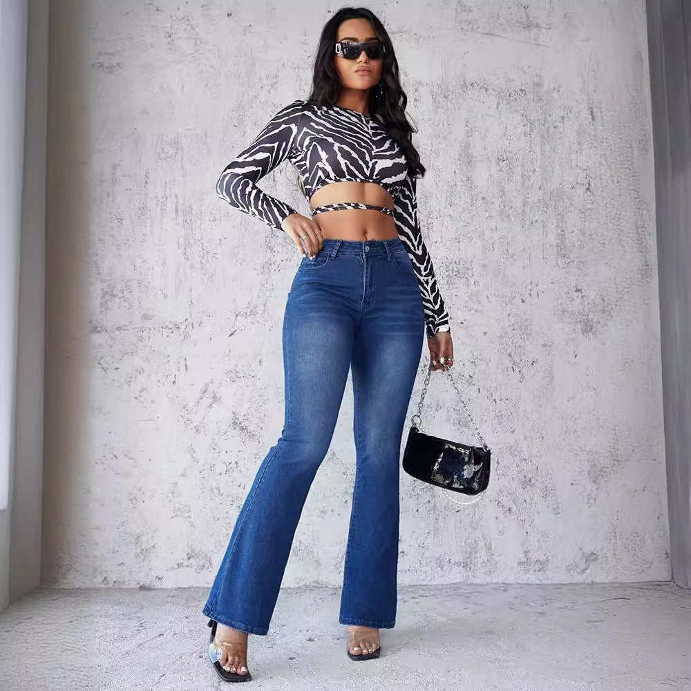 Damen Crop- Langärmlig Einzigartiges Design Norvielle