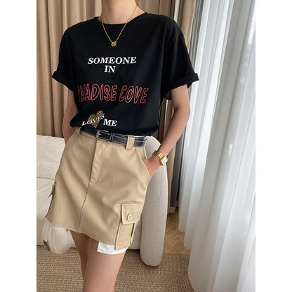 Damen T-Shirt mit Schriftzug Bequem Norvielle - Norvielle
