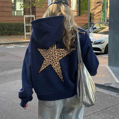 Damen Kapuzenpullover Glitzerndes Sternmotiv Norvielle