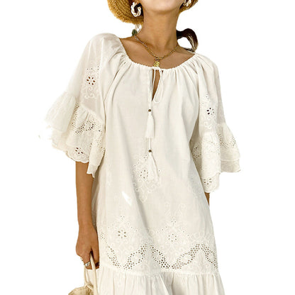 Damen Sommerkleid Spitzenverzierungen Norvielle