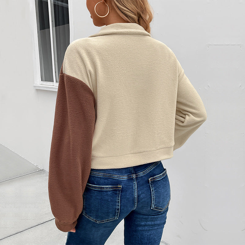 Damen Fleecejacke Mit Taschen Modischer Schnitt