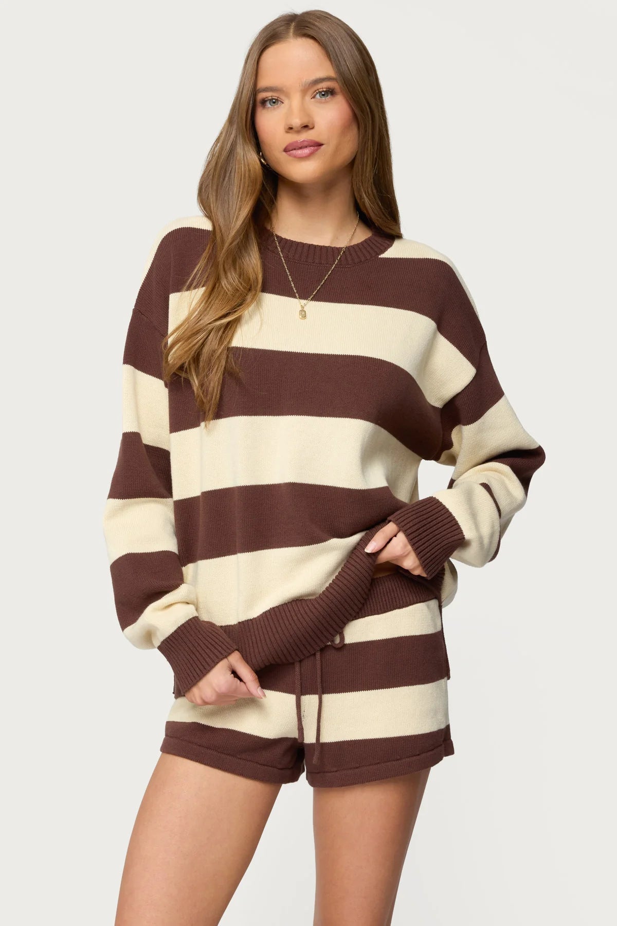 Damen Sweatpullover Shorts Set Norvielle