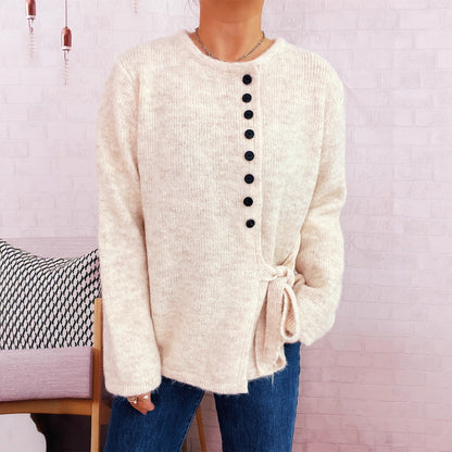 Damen Strickpullover mit Knoten Detail Norvielle