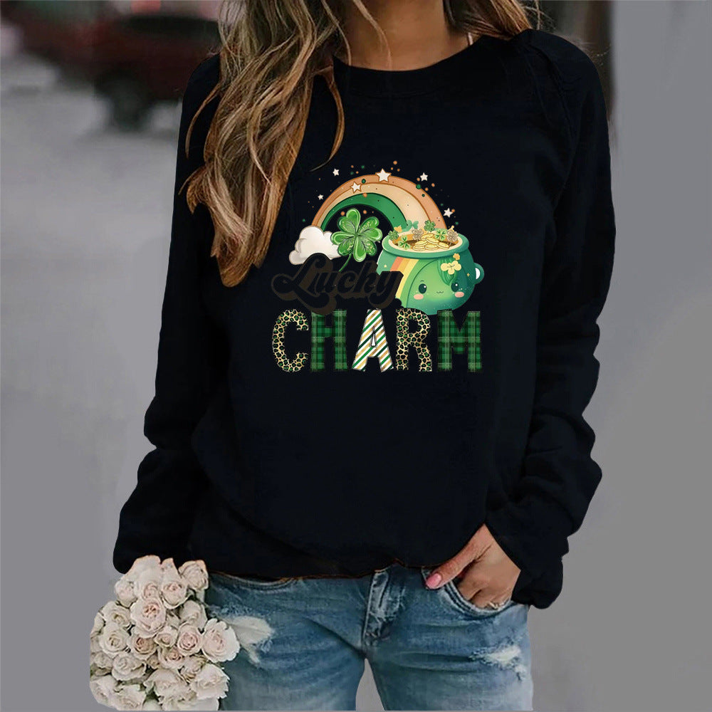 Damen Sweatshirt Glücks-Motiv Norvielle