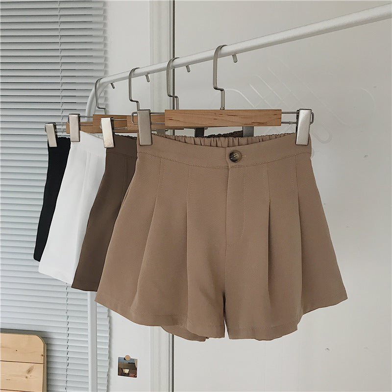 Damen Shorts Faltenwurf Knopfdetail Elegante