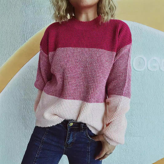Damen Strickpullover Lässig Großes Muster Modern Norvielle - Norvielle
