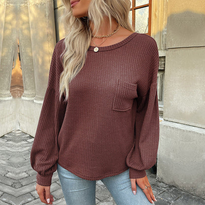 Damen Langarmshirt Waffelstruktur Norvielle