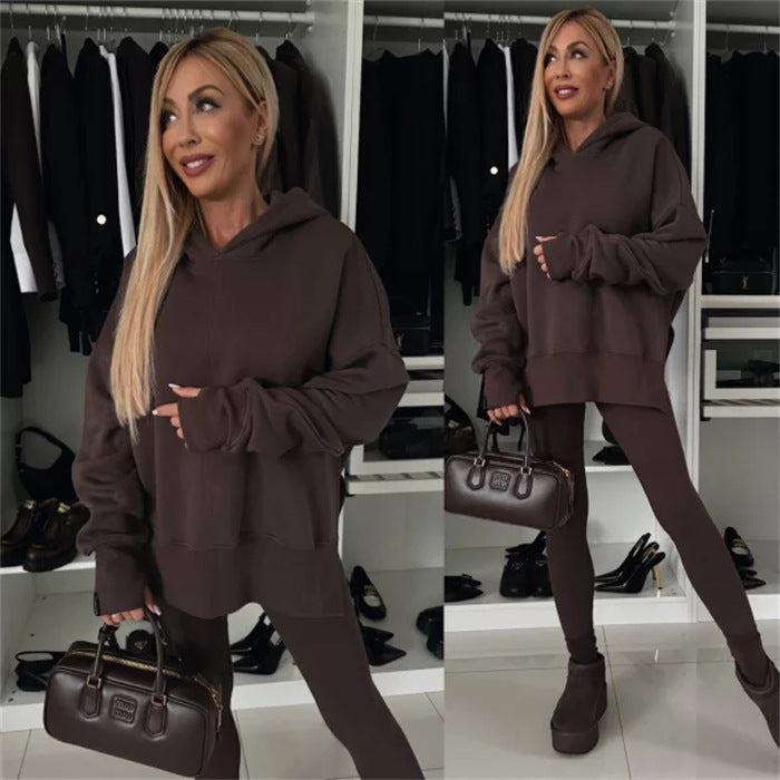 Damen Oversized Kapuzenpullover Leopardenmuster