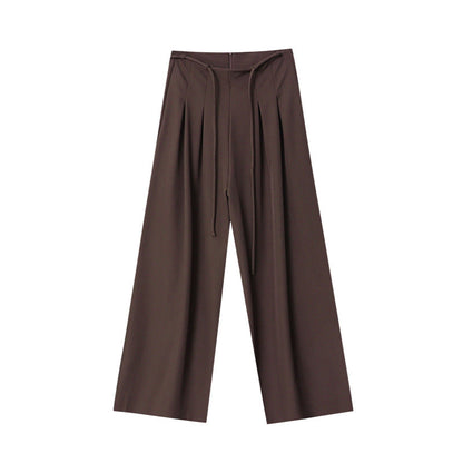 Damen Palazzohose Weit Taillenkordel Diagonal Schnitt Norvielle
