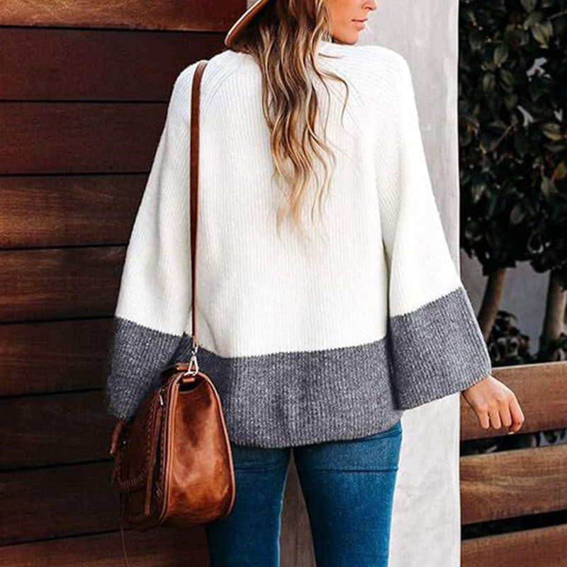 Damen Pullover Modernes Farbblock-Design Norvielle