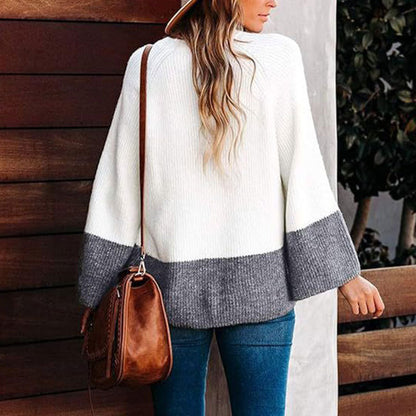 Damen Pullover Modernes Farbblock-Design Norvielle