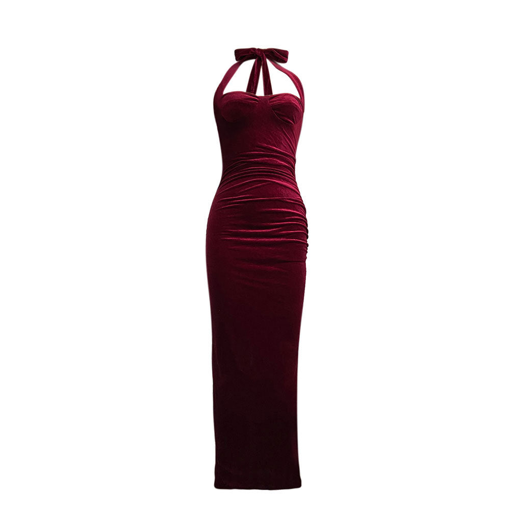 Damen Abendkleid Figurbetont Herzausschnitt Gerafft Norvielle