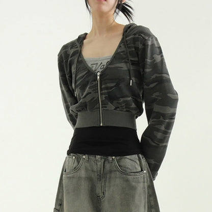 Damen Cropped Zip-Hoodie Sportlich Norvielle