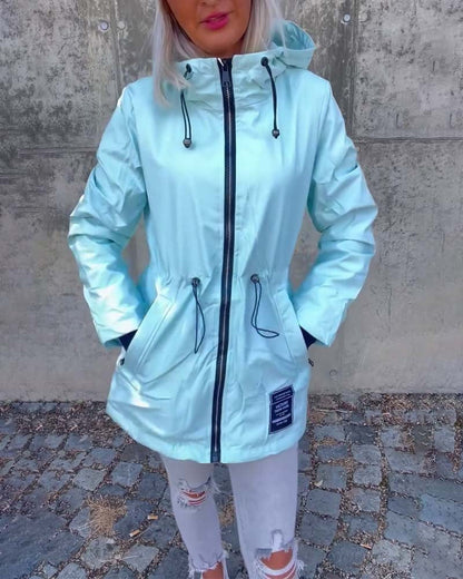 Damen Regenjacke Justierbarer Kordelzug Norvielle