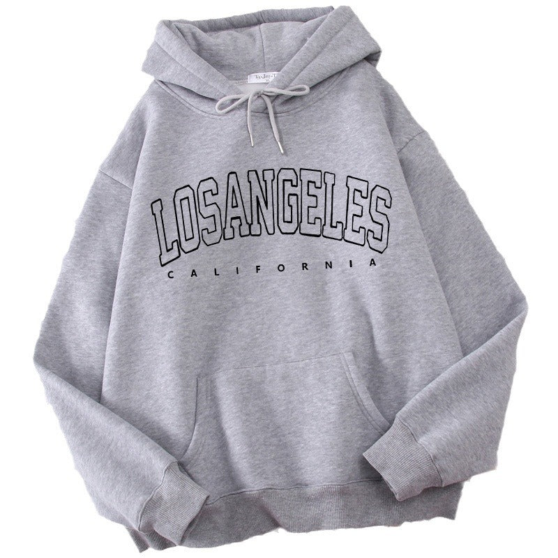 Damen Kapuzenpullover Los Angeles Print Weites Design
