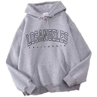 Damen Kapuzenpullover Los Angeles Print Weites Design