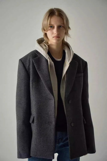 Damen Oversize Blazer mit Innenjacke Norvielle