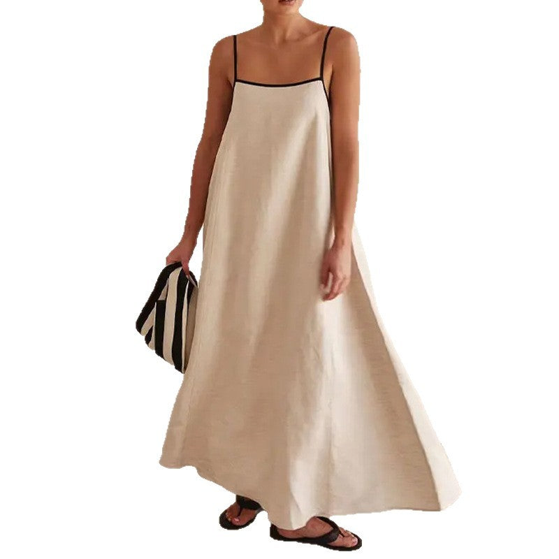 Damen Maxikleid Lockerer Schnitt Verstellbare Träger Norvielle