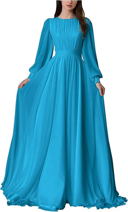 Damen Maxi-Kleid Langärmlig Spitze
