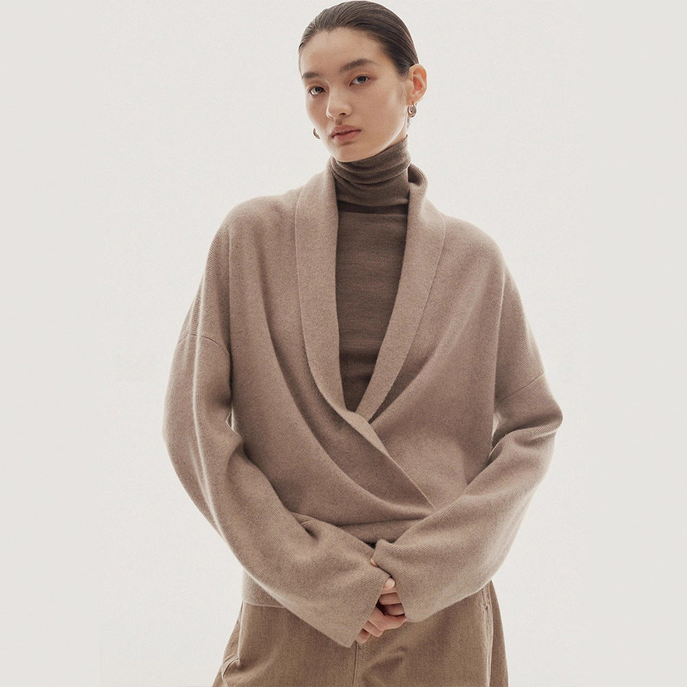 Damen Wickelpullover Weich Wolle Norvielle - Norvielle
