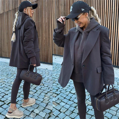 Damen Blazer mit Kapuze und Hose