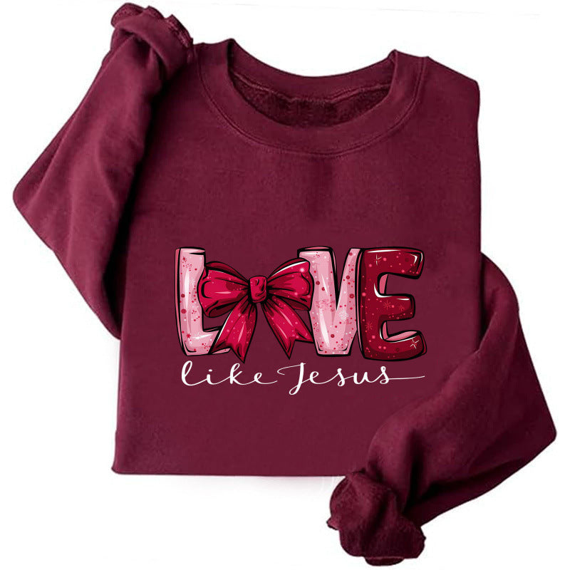 Damen Sweatshirt Herzmotiv Verspielter Aufdruck Norvielle