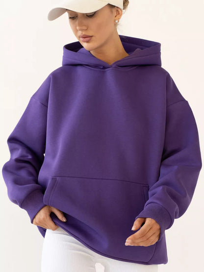 Damen Oversize Kapuzenpullover Baumwollmix
