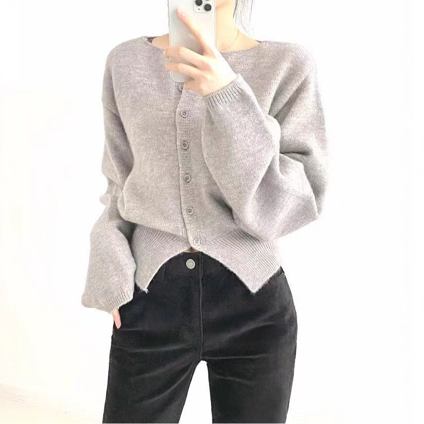 Damen Crop-Pullover Oversized Ärmel Norvielle