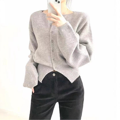Damen Crop-Pullover Oversized Ärmel Norvielle