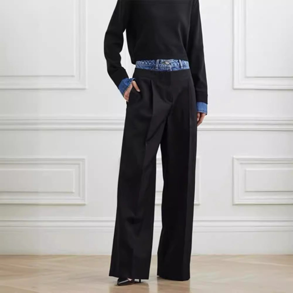 Damen High-Waist-Stoffhose Weit Norvielle - Norvielle