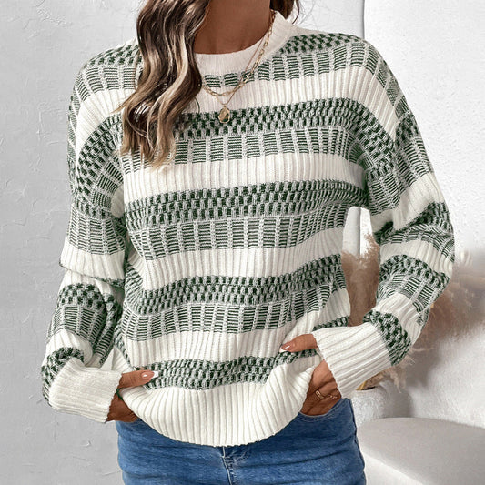 Damen Strickpullover Gepolstert Blockstreifen Norvielle - Norvielle