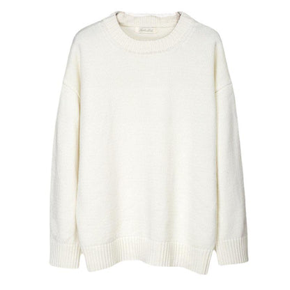 Damen Strickpullover Rundhals Baumwolle Bequem