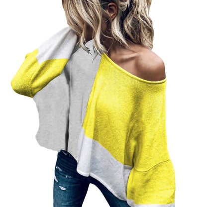 Damen Oversized-Pullover Kontrastfarben Norvielle