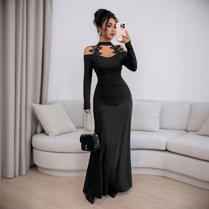 Damen Abendkleid Figurbetont Schulterfrei Floral Norvielle - Norvielle