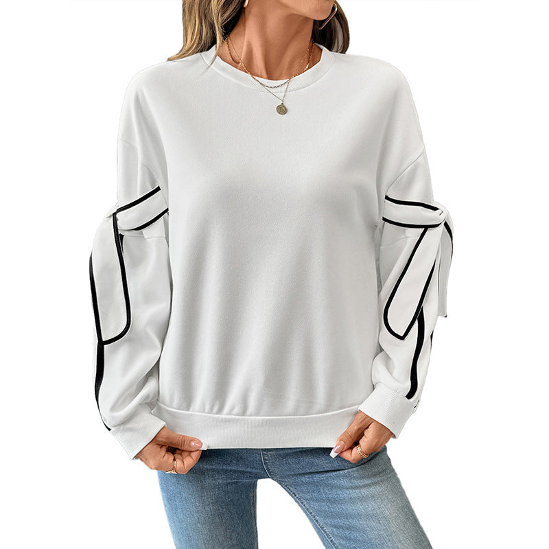 Damen Sweatshirt Streifen Norvielle Schleifendesign