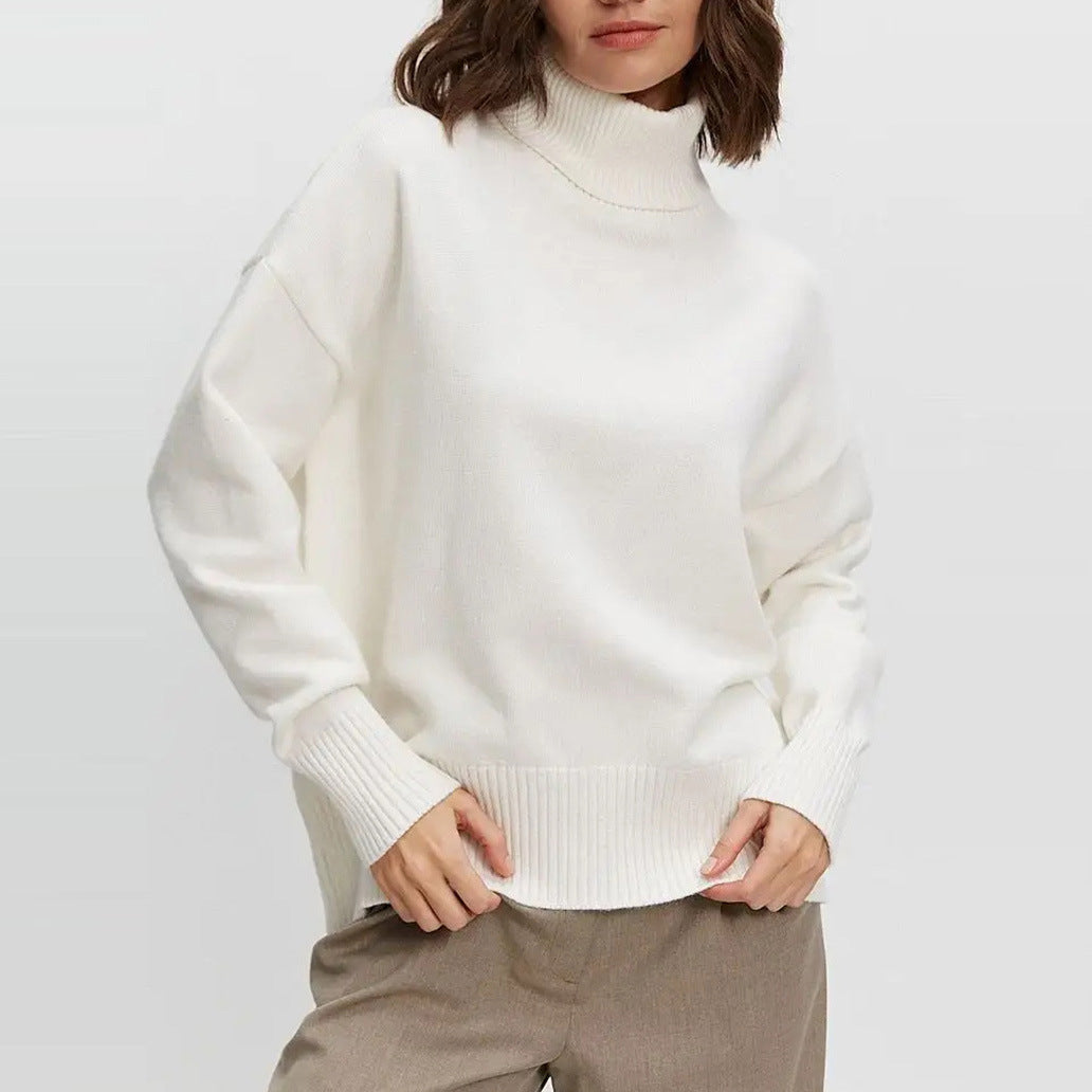 Damen Rollkragenpullover Oversized Kuschelfleece Norvielle