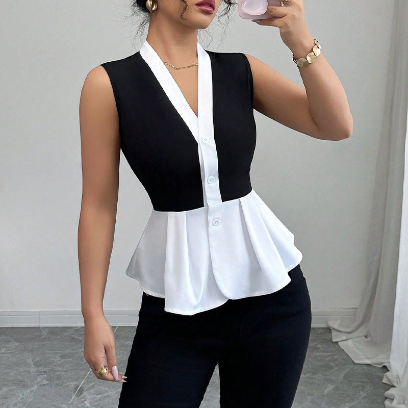 Damen Oberteil Peplum Design Norvielle