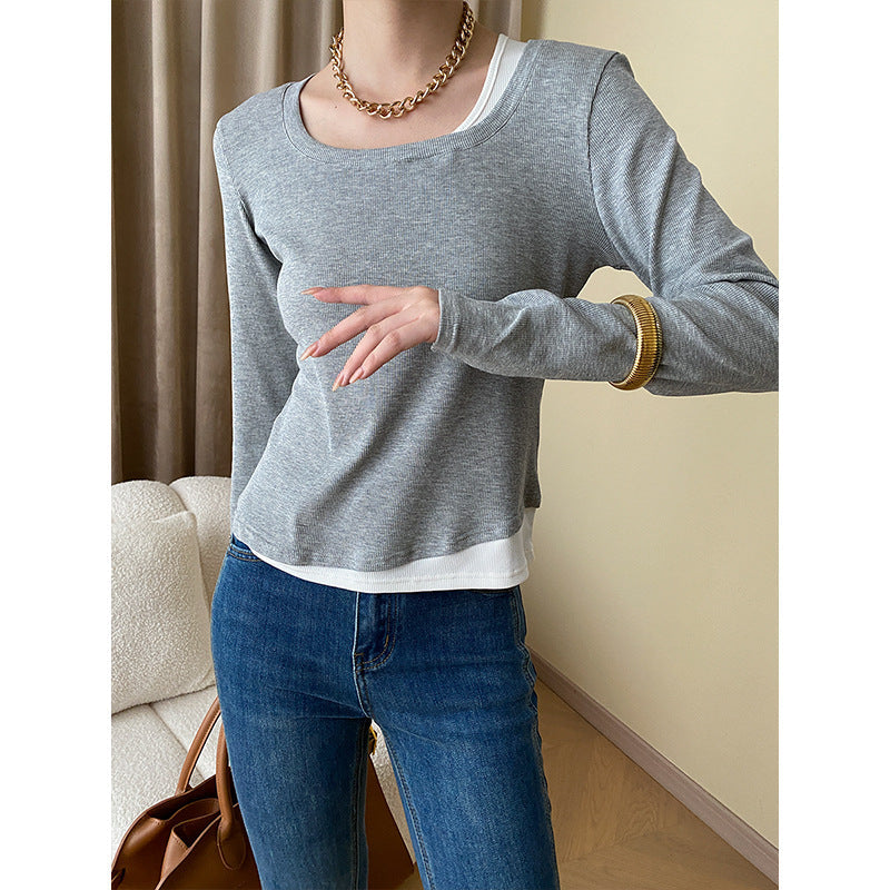 Damen Langarmshirt Moderner Schnitt Norvielle